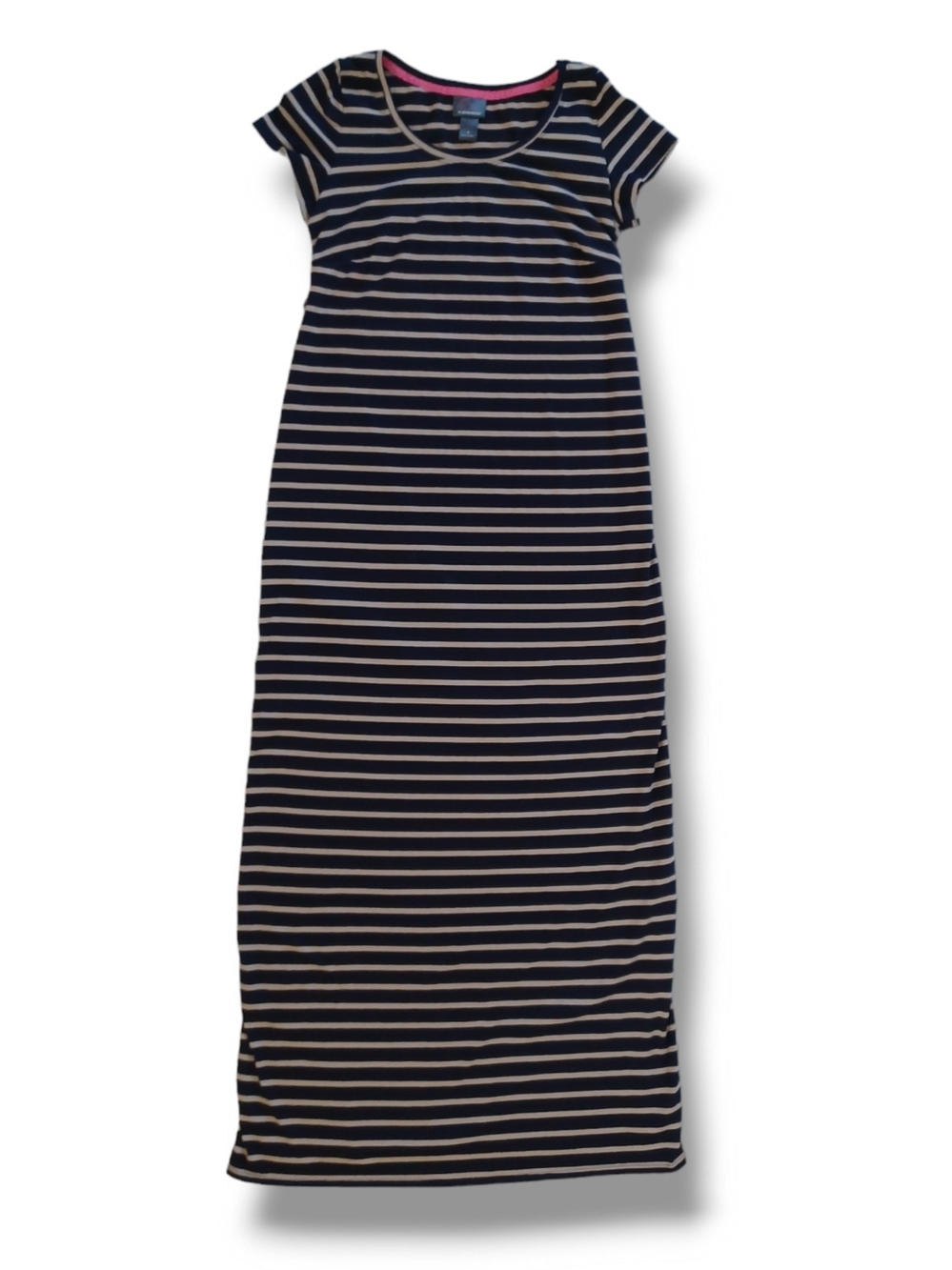 Oh Baby by Motherhood Maxi Tee Shirt Dress Striped Stretch Short Sleeve Size S